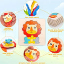 Conjunto de quebra-cabeças de madeira Montessori para crianças 1, 2, 3, 4 anos, brinquedos educativos