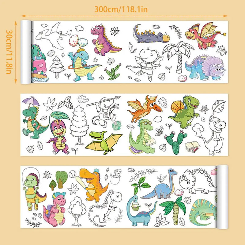 Rolo de desenho infantil, brinquedos educativos