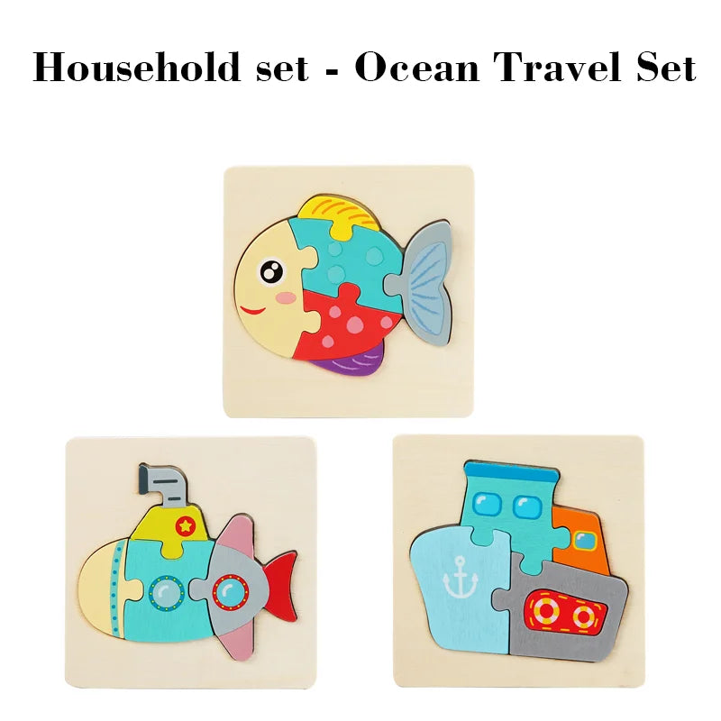 Conjunto de quebra-cabeças de madeira Montessori para crianças 1, 2, 3, 4 anos, brinquedos educativos