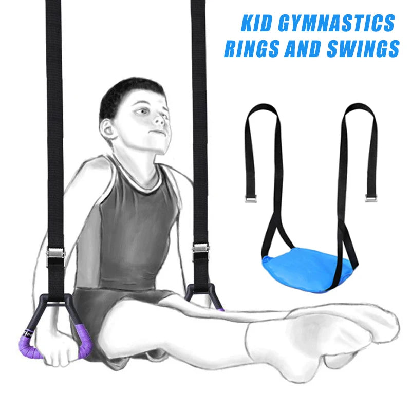 Argolas de ginástica para crianças, brinquedo esportivo, antiderrapantes com alças ajustáveis, treino de pull-up