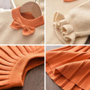 Vestido casual para meninas, tricô, infantil, inverno, mangas compridas, princesa, top e saia, 2 peças, roupas, suéter, infantilClothes