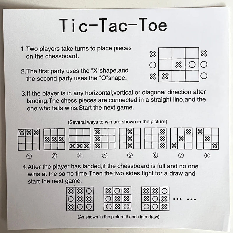 Montessori jogo da velha de madeira